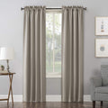 Sun Zero Easton Energy Saving Blackout Rod Pocket Curtain Panel, 40 x 63, Stone