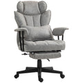 HOMCOM Executive Office Chair, 400LBS Big and Tall Office Chair with Foot Rest, Microfiber Computer Desk Chair with Lumbar Suppo