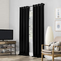 Sun Zero Nordic 2-pack Theater Grade Extreme 100% Blackout Grommet Curtain Panel Pair, 52 x 84, Black