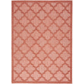 Nourison Easy Care Moroccan Coral/Orange 5 x 7 Area Rug, Trellis, Easy Cleaning, Non Shedding, Bed Room, Living Room, Dining R