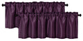 Aiking Home (Pack of 2) Solid Faux Silk Window Valance, 56 by 16 Inches, Eggplant