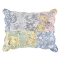 Greenland Home Emma Floral Patchwork Quilted Reversible Pillow Sham, King 20x36-inch, Gray