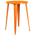 Flash Furniture Philip Commercial Grade 30 Round Orange Metal Indoor-Outdoor Bar Height Table