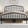 Yaheetech Queen Bed Frames Metal Platform Bed with Victorian Style Wrought Iron Headboard and Footboard/Easy Assembly/No Box Spr