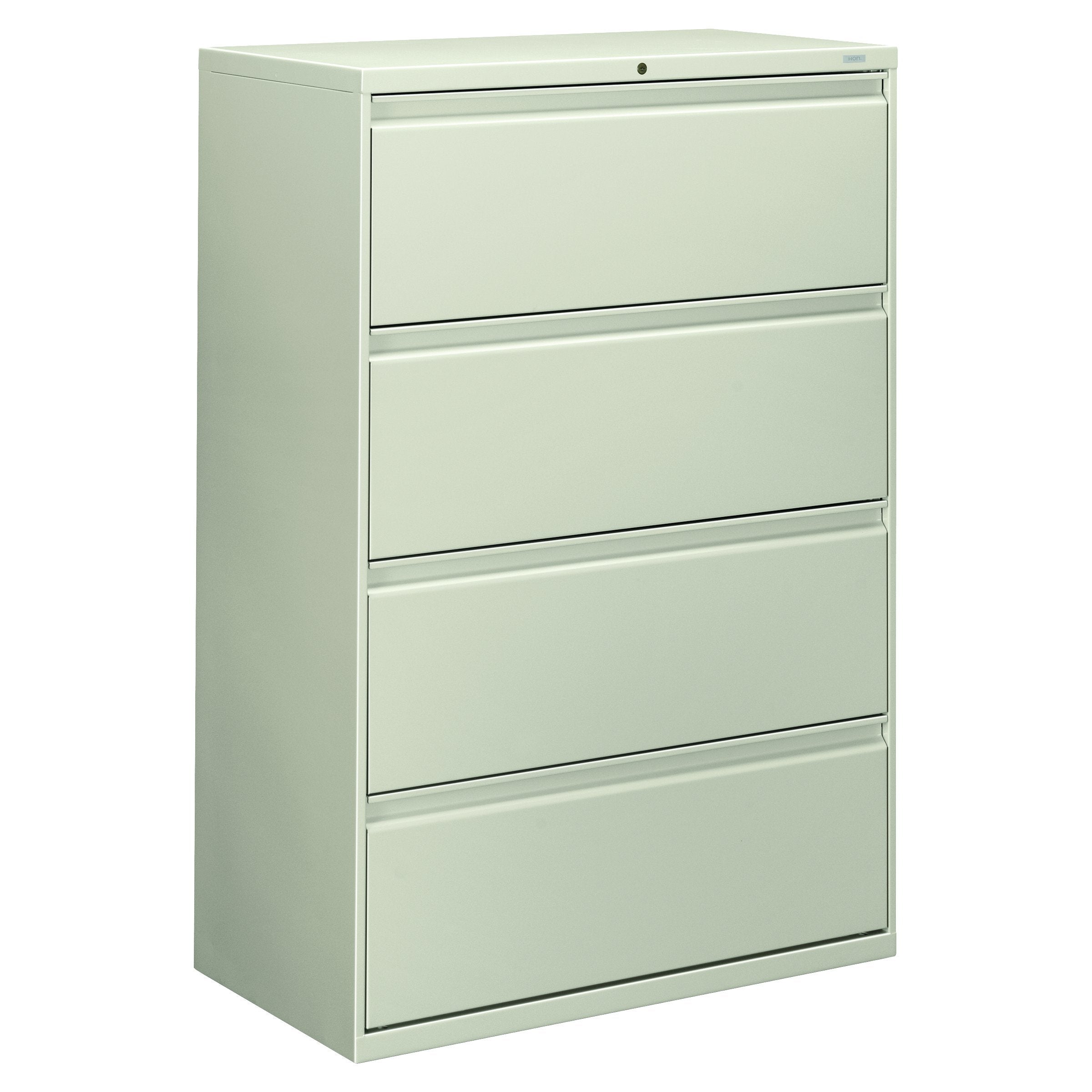 HON 884LQ 800 Series Four-Drawer Lateral File, 36w x 19-1/4d x 53-1/4h, Light Gray