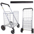 dbest products Cruiser Cart Deluxe 2 Germ Guard Bundle Shopping Handle Grocery Rolling Folding Laundry Basket on Wheels Foldable