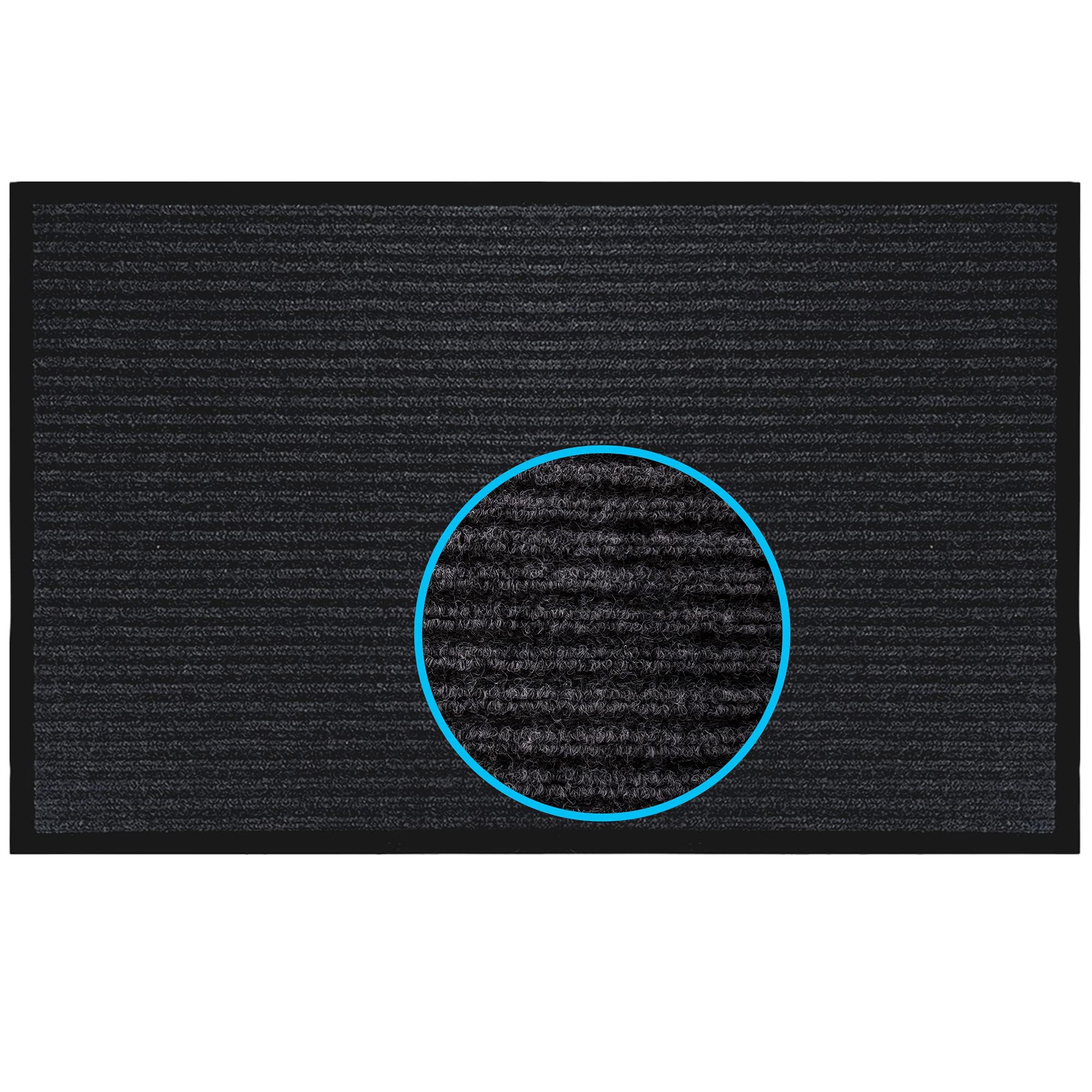 LuxUrux Durable Rubber Door Mat, Heavy Duty Doormat, Indoor Outdoor, Easy Clean, Waterproof, Low-Profile Mats for Entry, Patio, 