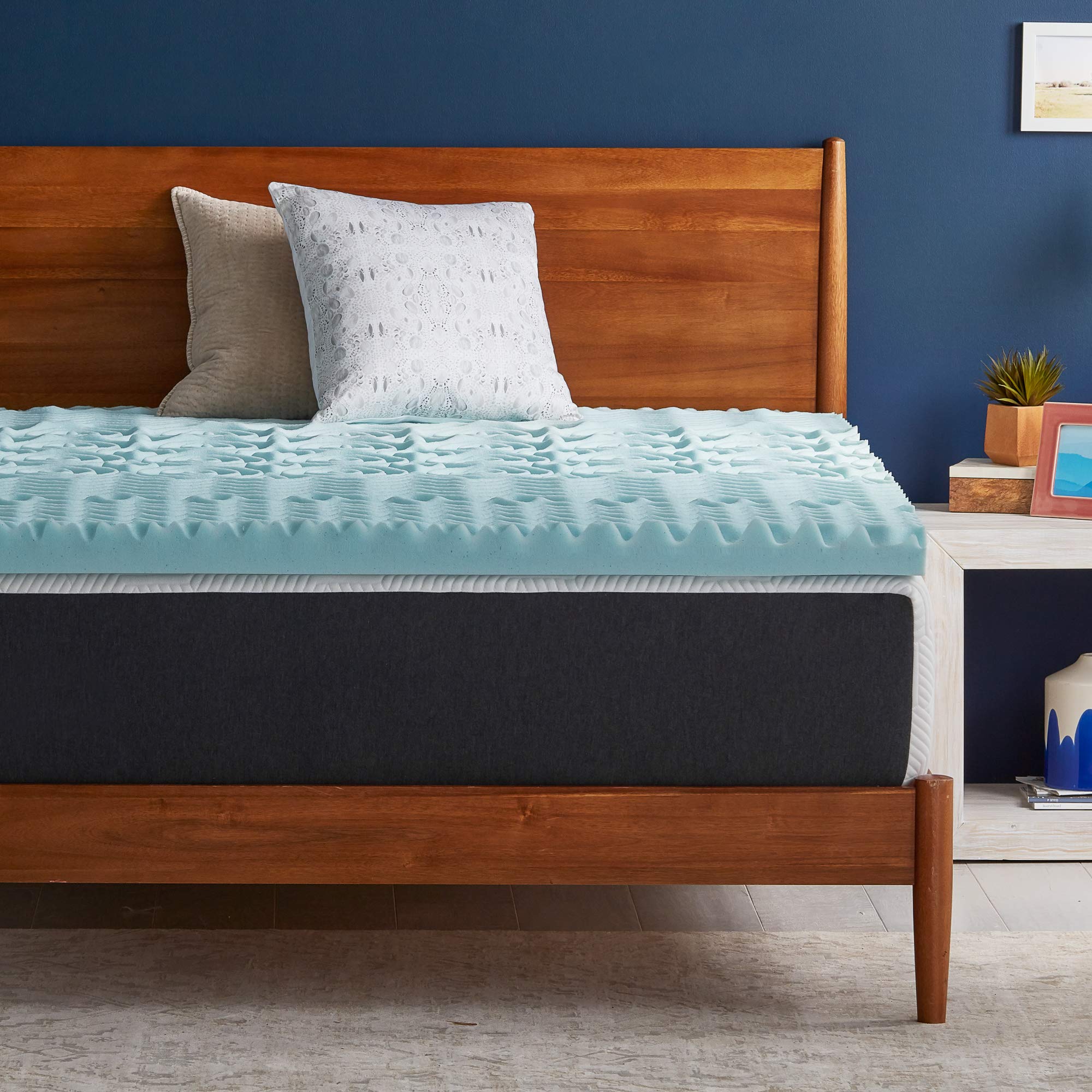 Lucid 3 Inch Mattress Topper Twin - Memory Foam Mattress Topper Twin - 5 Zone Gel Infusion - CertiPur Certified Foam