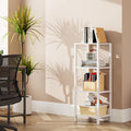 TUTOTAK Bookshelf, 4-Tier Tall Book Shelf, Narrow Bookcase for Small Space, DIY Stackable Bookshelf, for Living Room, Office, St