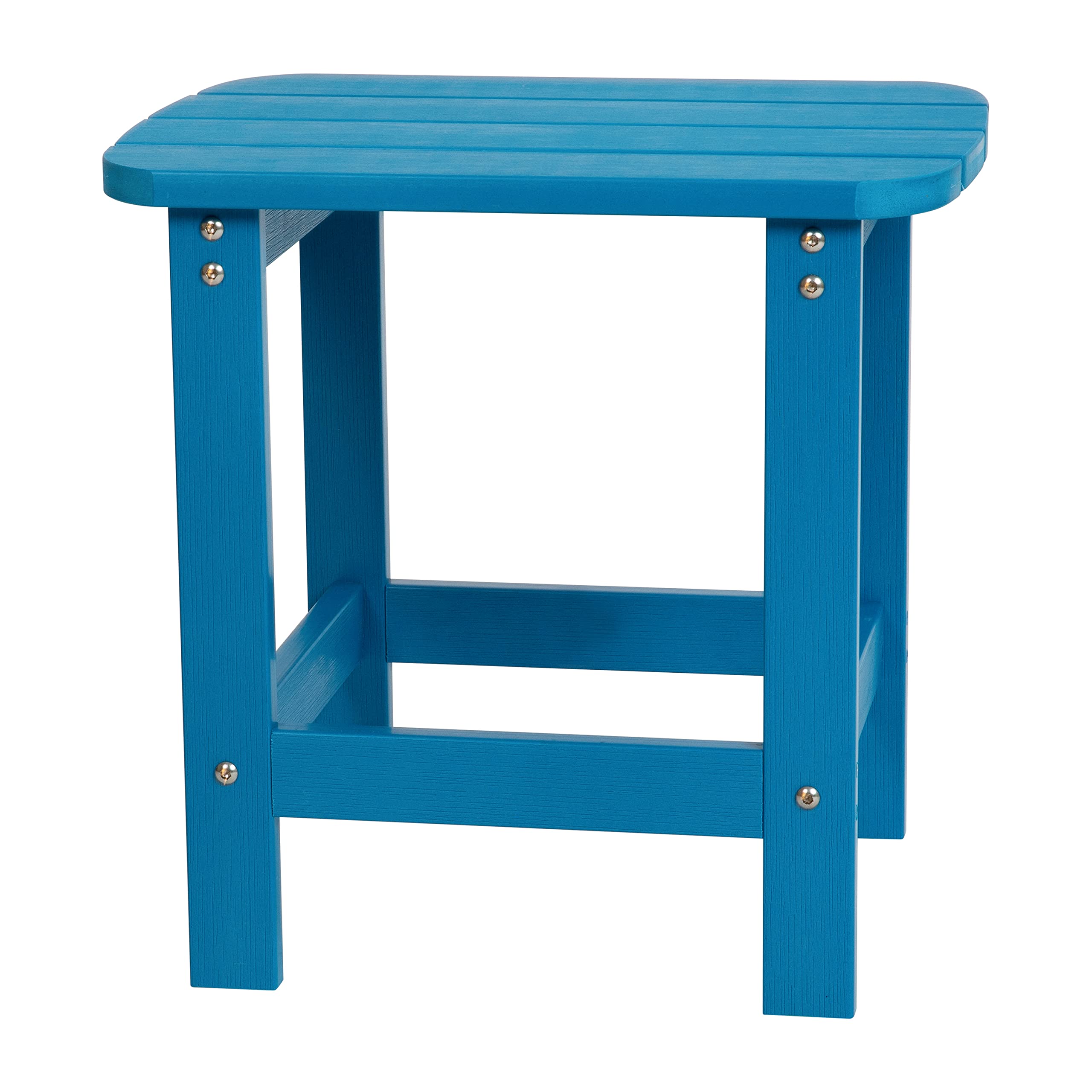 Flash Furniture Charlestown Tiered Commercial Poly Resin Adirondack Side Table - Blue - All-Weather - Indoor/Outdoor
