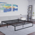 Flash Furniture Bentley 14 Metal Platform Bed Frame - Black Frame/Steel Slat Supports - 12.5 Underbed Storage - No Box Spring Ne