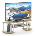 Furinno Turn-S-Tube Wide TV Entertainment Center, Sonoma Oak/White, 47. 25x13. 4x15. 9
