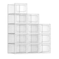 SONGMICS Shoe Boxes, Pack of 12 Shoe Storage Organizers, Stackable Clear Plastic Boxes for Closet, Sneakers, 9.9 x 13.7 x 7.4 In