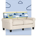 Serta Copenhagen 61 Rolled Arm Sofa, Easy Care Polyester, Soft Pillow Back, Pocket Coil Seat Cushions, Removable Covers, Lovesea