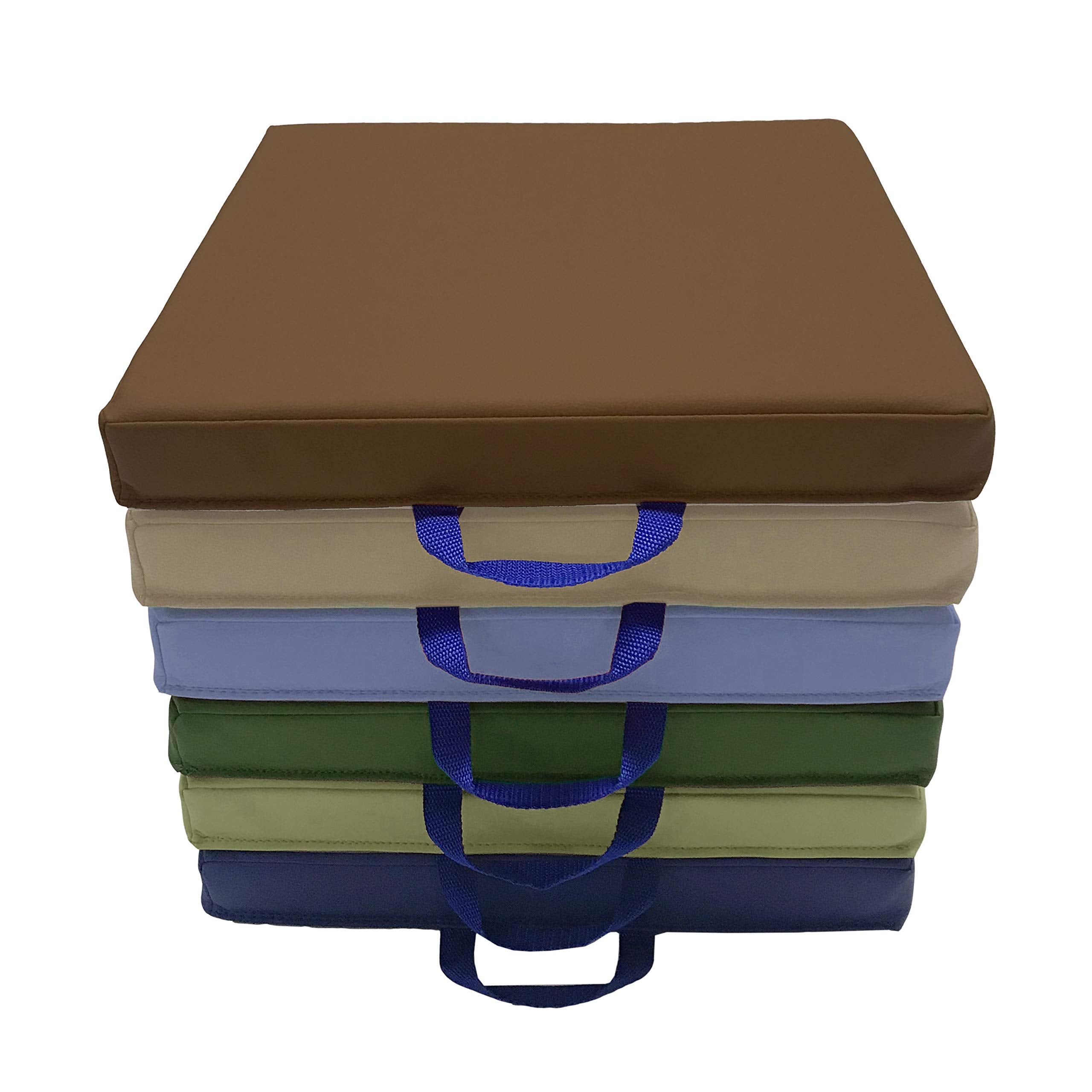 Factory Direct Partners SoftScape 15 inch Square Classroom Floor Cushions with Handles; Flexible Seating for Daycare, Preschool,