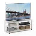 Furinno Sully 3-Tier Stand for TV up to 48 Inch, White Oak/Chrome