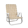 Lawn Chair USA Experience The Ultimate Beach Relaxation with The Tan Stripe Beach Chair - Lightweight, Durable, and Perfect for 