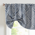 jinchan Tie Up Geometric Valance Curtain for Kitchen Living Room Ferns Leaf Print Light Filtering Adjustable Thermal Insulated W