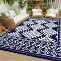 Outdoor Rugs for Patio Clearance - 5x8 Waterproof Reversible Indoor Outdoor Rug Carpet, Portable Outdoor Plastic Straw Rug for