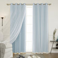 Best Home Fashion uMIXm Mix and Match Tulle Sheer Lace and Blackout 4 Piece Curtain Set - Stainless Steel Nickel Grommet Top - 2