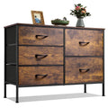 WLIVE Dresser for Bedroom with 5 Drawers, Wide Chest of Drawers for Bedroom, Fabric Dresser for Living Room, Closet, Hallway, Ru