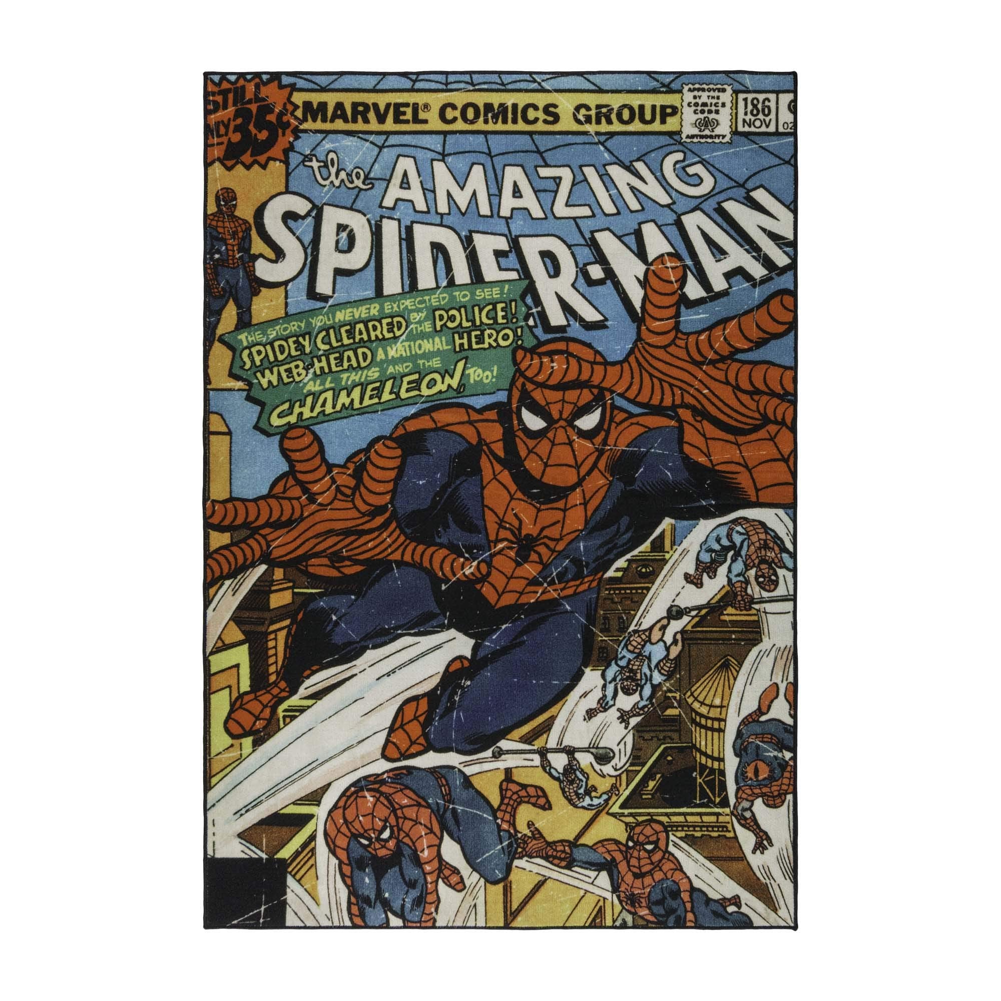 Gertmenian Marvel Rug Boys Childrens Bedroom Decor Kids Home Play Room Mat Bedding Area Carpet; 54x78 Large; Spiderman Retro Cla
