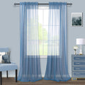 Dusty Blue Sheer Backdrop Curtains for Wedding Decorations Set 2 Panels Window Decor Voile Romantic Chiffon Table Runner for Par