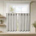 jinchan Linen Kitchen Striped Tier Curtains Ticking Stripe Farmhouse Pinstripe Cafe 54 Inch for Living Room Bathroom Small Windo