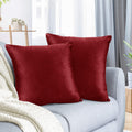 Nestl Throw Pillow Covers, Cozy Velvet Decorative Red Pillow Covers 20 x 20 Inches, Soft Solid Couch Pillow Covers for Sofa, Bed