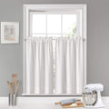 Vue Kingsbury Small Panel Tiers Privacy Window Treatment Pair Bathroom, Living Room, 52 in x 45 in, White