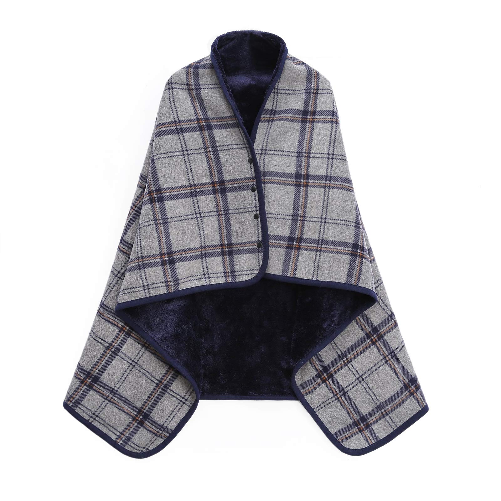 XING YE CHUAN Fleece Wearable Blanket, Comfy Poncho Throw with Buttons, Plush Sleeveless Blankets, for Women Cape Wrap Cover for