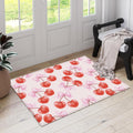 Cherry Pink Bow Indoor Door Mat, Outdoor Entrance Doormat for Entryway Kitchen Bathroom 17 X 29 Inch