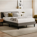 Nectar Bed Frame & Headboard - Gray - King - 8 Inch Legs and Sturdy Wooden Slats for Support - Contemporary and Durable Upholste