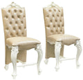 ACME Versailles Counter Height Chair (Set-2) - 61152 - Vintage Gray PU & Bone White