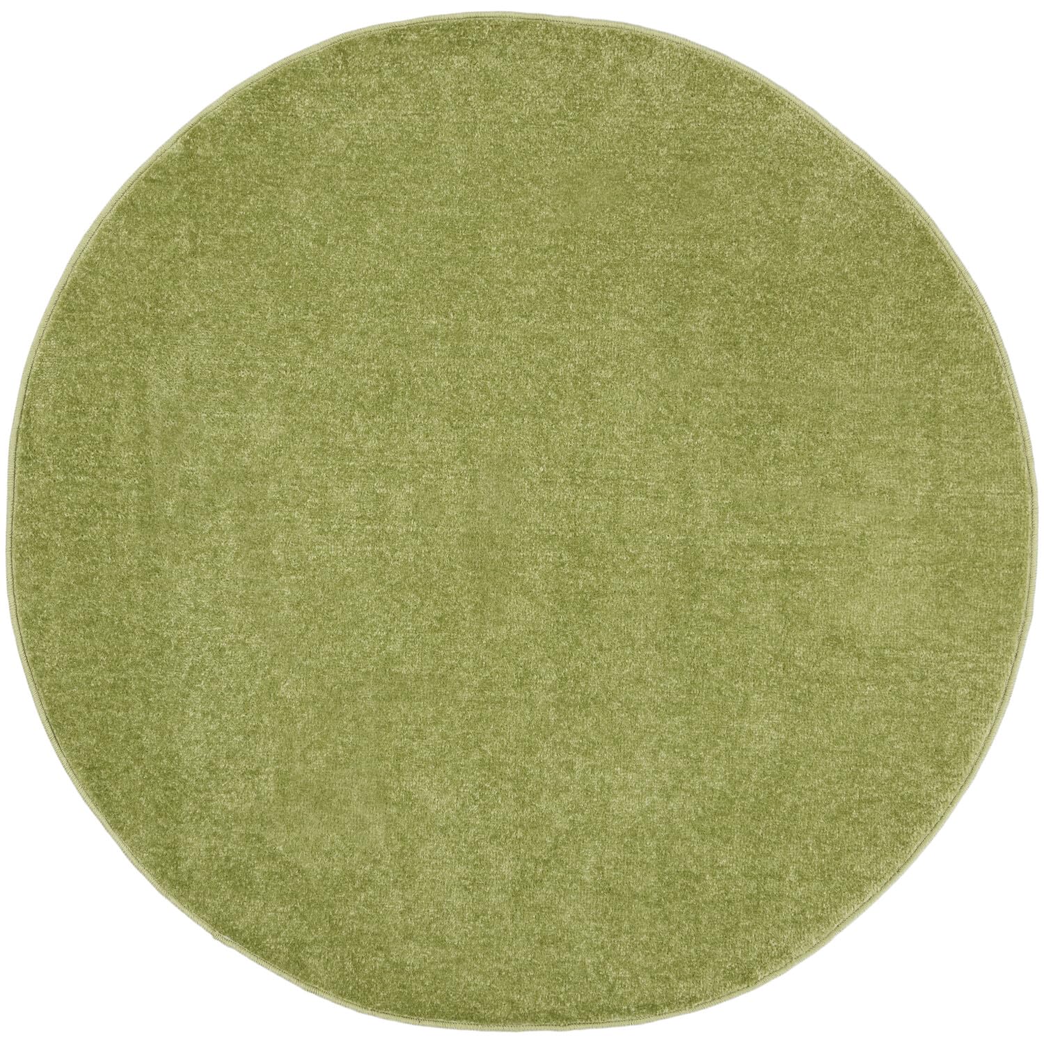 Nourison Essentials Indoor/Outdoor Green 4 x Round Area Rug, Easy Cleaning, Non Shedding, Bed Room, Living Room, Dining Room, B