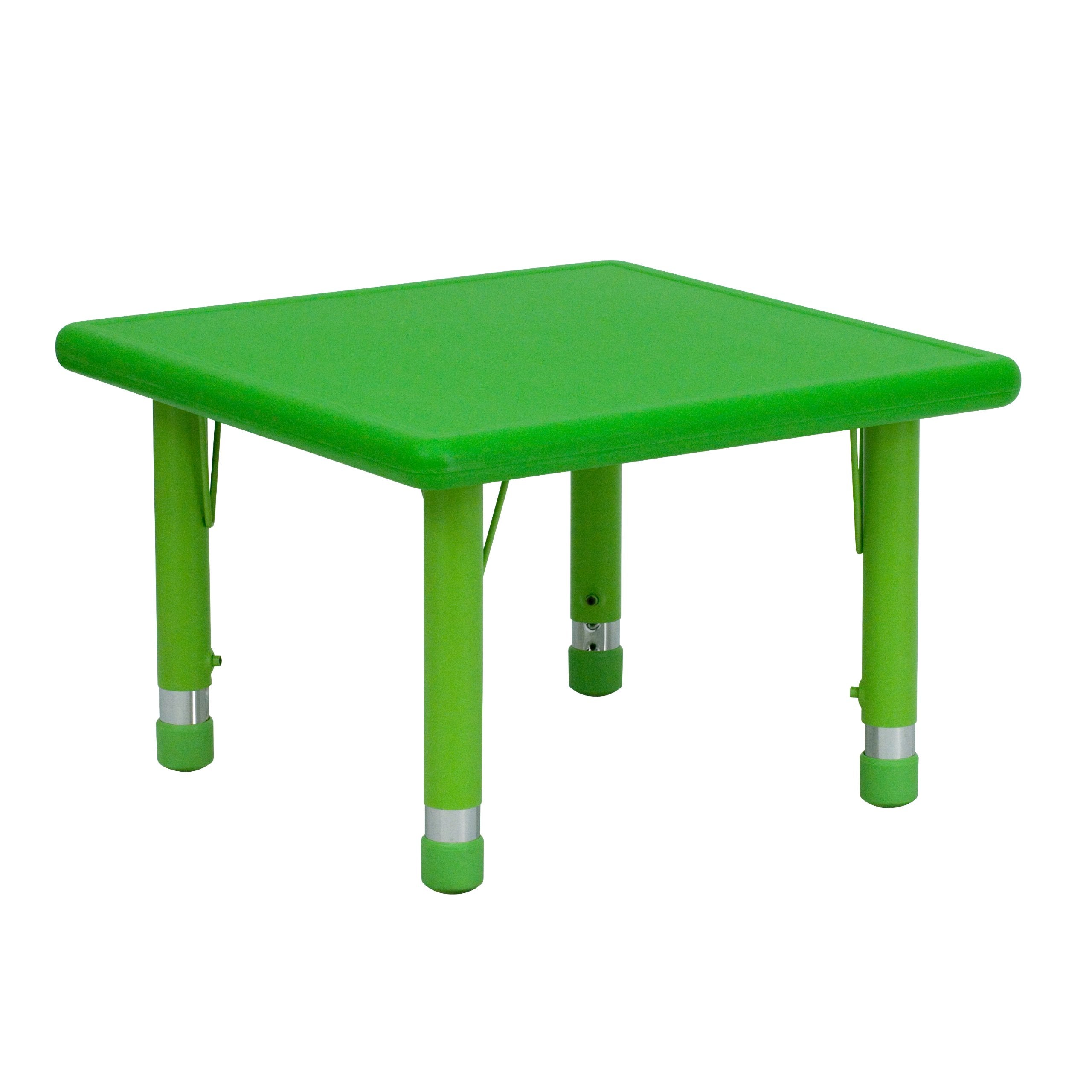 Flash Furniture Wren 24 Square Green Plastic Height Adjustable Activity Table