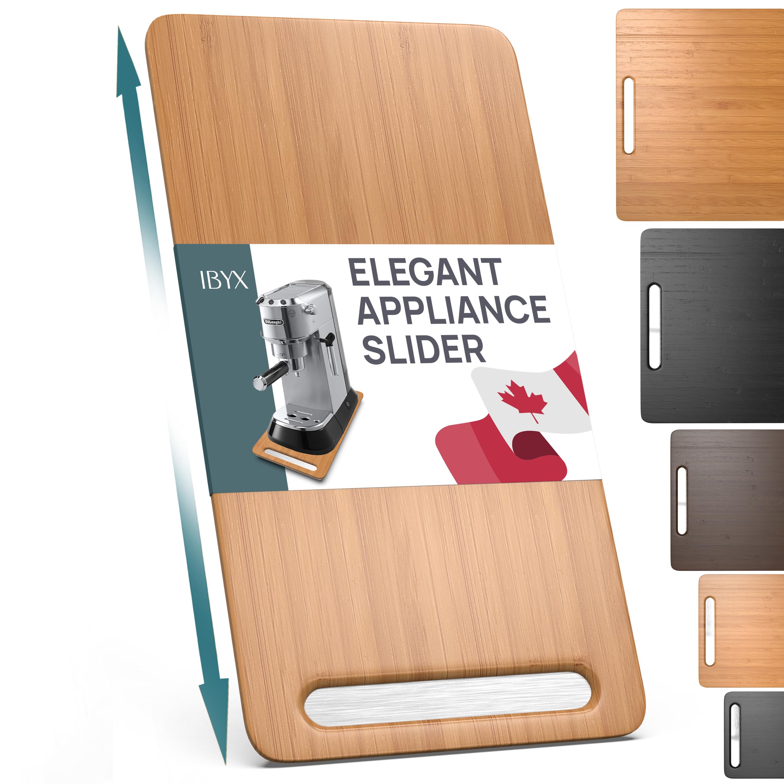 Ibyx Elegant Sliding Tray for Your Coffee Maker & Heavy Kitchen Appliances - Sturdy, Slides Easily from Under The Cabinet (Natur