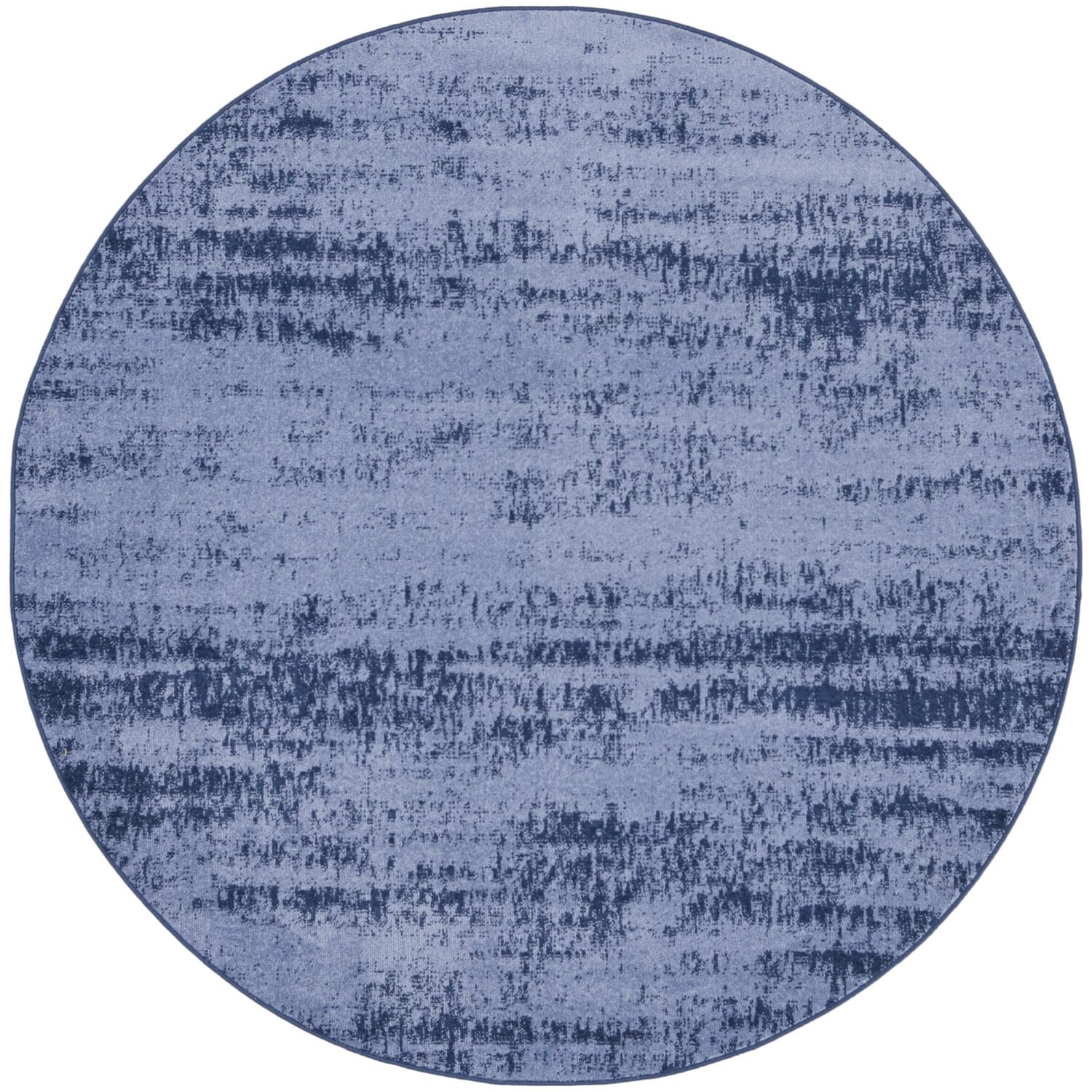 Nourison Essentials Indoor/Outdoor Solid Abstract Denim 6 x Round Area Rug, Easy Cleaning, Non Shedding, Bed Room, Living Room,