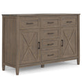 SIMPLIHOME Ela Solid Wood and Pine 54 inch x 18 inch Rectangle Transitional Sideboard in Smoky Brown for The Dining Room and Kit