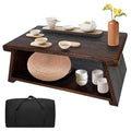 koretech Floor Table, Altar Table Paulownia Folding Design, Low Meditation Table for Sitting on The Floor Japanese Table Tatami 