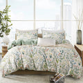 ERZRGA Duvet Cover Set Twin Floral 100% Cotton Chic Floral Bedding Sets Twin 3 Pieces Flower Twin Duvet Cover Foral for All Seas