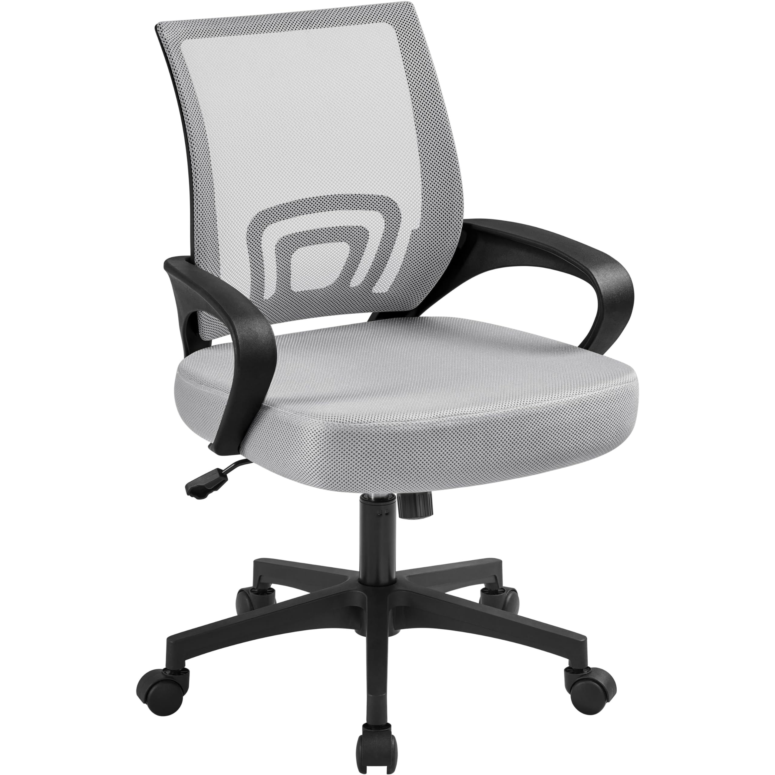 Yaheetech Ergonomic Office Chair Mid Back Computer Chair Mesh Desk Chair with Lumbar Support Armrest Executive Rolling Swivel Ad