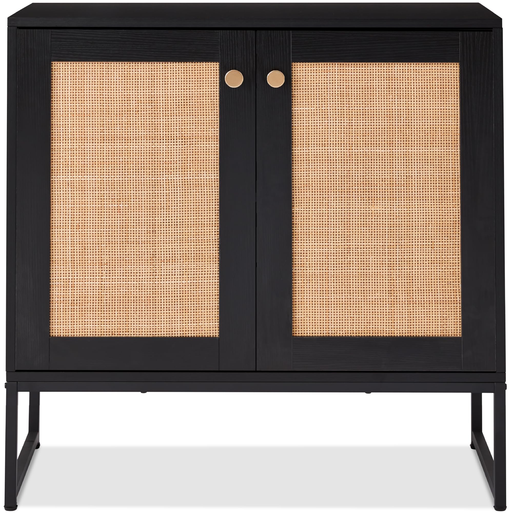 Best Choice Products 2-Door Rattan Storage Cabinet, Accent Furniture, Multifunctional Cupboard for Living Room, Hallway, Kitchen