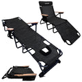 EasyGo Product FLIP Face Down Tanning Chaise Lounge Chair with Face & Arm Holes-4 Legs Support-Textilene Material-6 Position-Arm