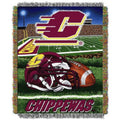 Northwest COL 051 HFA Central Michigan Chippewas NCAA Woven Tapestry Throw (Home Field Advantage) (48x60)