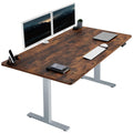 VIVO Electric Height Adjustable 71 x 36 inch Memory Stand Up Desk, Extra Deep Rustic Vintage Brown Table Top, Gray Frame, Standi
