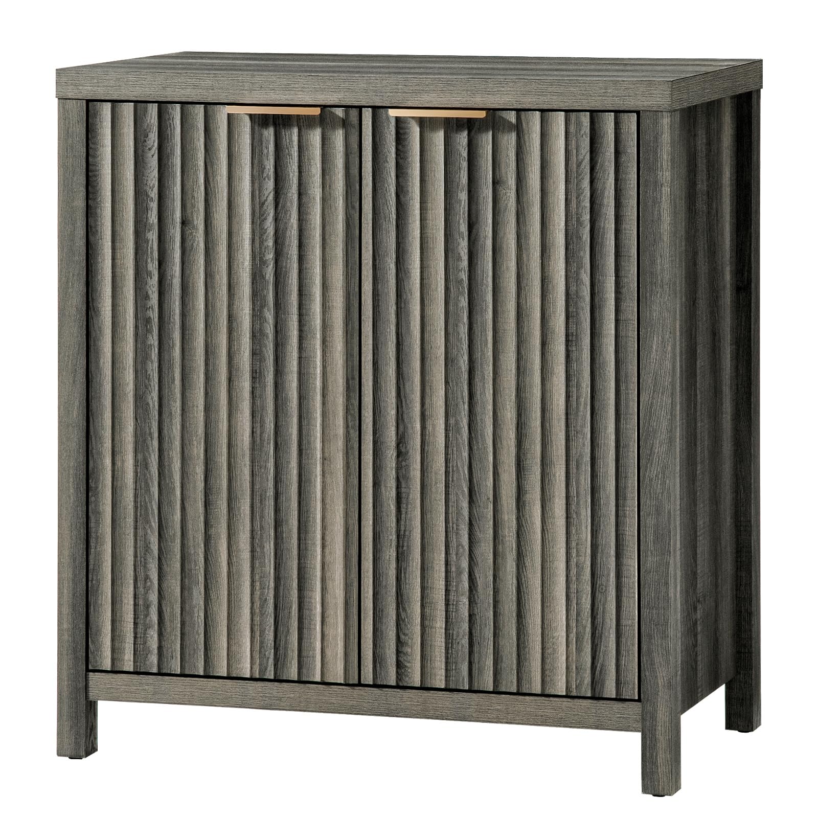 OAKHAM HOME Oxford Storage Cabinet Fluted Sideboard Buffet Cabinet with Adjustable Shelves Modern Accent Cabinet Console Credenz