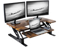 VIVO 36 inch Height Adjustable Stand Up Desk Converter, V Series, Quick Sit to Stand Tabletop Dual Monitor Riser Workstation, Ru