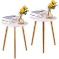 Apicizon Round Side Table Set of 2, White Nightstand Coffee End Table for Living Room, Bedroom, Small Spaces, Morden Side Table 