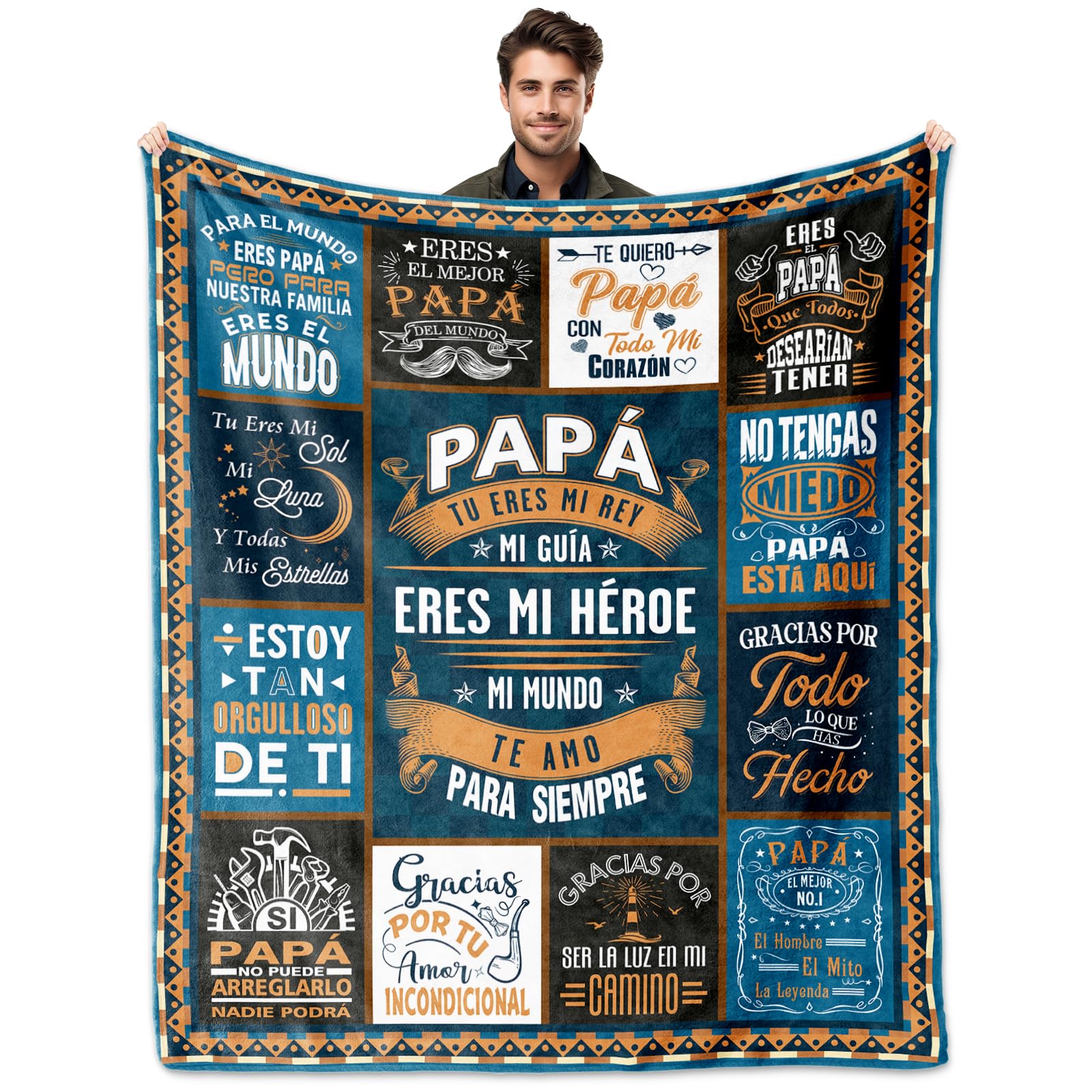 Regalos Para Pap  , Dia De Las Padres Pap   Regalos, Gifts for Dad Blanket 60x50in, Fathers Day Dad Gifts from Daughter/Son, Da